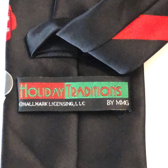 Hallmark Ugly Sweater Office Party Christmas Necktie Santa Reindeer - Picture 2 of 4